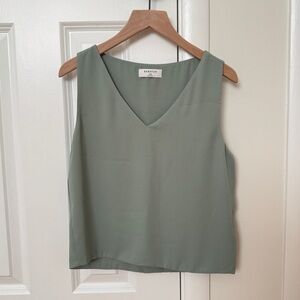 Aritzia Babaton Murphy Blouse Sage Green V-Neck Women's Top XXS